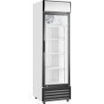 Refroidisseur de bouteilles commercial vertical 292 litres, porte vitrée à charnière unique, noir et blanc | Adexa SSP338WEA
