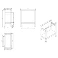 Support en acier inoxydable pour cuisinière à gaz EHP2S 299×575×650 mm | Adexa STAND12S