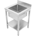 Évier Professionnel Inox 600x600x850mm 1 bac Crédence | Adexa STD145A