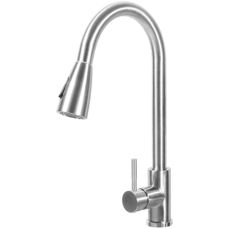 Mitigeur lavabo avec bec rétractable, monocommande en acier inoxydable | Adexa STFR01