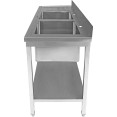Évier professionnel Acier inoxydable 1500x600x850mm 2 bacs à gauche avec égouttoir Crédence Sous étagère | Adexa STT1560L Évier professionnel Acier inoxydable 1500x600x850mm 2 bacs à gauche avec égouttoir Crédence Sous étagère | Adexa STT1560L