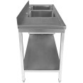 Évier professionnel Acier inoxydable 1500x600x850mm 2 bacs à gauche avec égouttoir Crédence Sous étagère | Adexa STT1560L Évier professionnel Acier inoxydable 1500x600x850mm 2 bacs à gauche avec égouttoir Crédence Sous étagère | Adexa STT1560L
