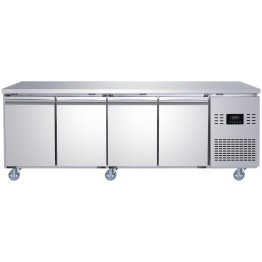 Réfrigérateur de comptoir commercial à 4 portes - Réfrigérateur de préparation en acier inoxydable 2239×700×850 mm (Classe énergétique B) | Adexa SUP118 Réfrigérateur de comptoir commercial à 4 portes - Réfrigérateur de préparation en acier inoxydable 2239×700×850 mm (Classe énergétique B) | Adexa SUP118