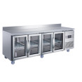 Réfrigérateur de comptoir commercial à 4 portes vitrées avec dosseret - Réfrigérateur de préparation en acier inoxydable 2239×700×950 mm (Classe énergétique B) | Adexa SUP124 Réfrigérateur de comptoir commercial à 4 portes vitrées avec dosseret - Réfrigérateur de préparation en acier inoxydable 2239×700×950 mm (Classe énergétique B) | Adexa SUP124