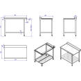 Table de déchargement côté gauche 1100 x 650 x 850 mm avec étagère inférieure et dosseret en acier inoxydable | Adexa SWB11065L