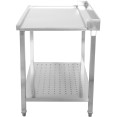 Table de déchargement côté gauche 1100 x 650 x 850 mm avec étagère inférieure et dosseret en acier inoxydable | Adexa SWB11065L