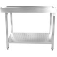 Table de déchargement côté gauche 1100 x 650 x 850 mm avec étagère inférieure et dosseret en acier inoxydable | Adexa SWB11065L