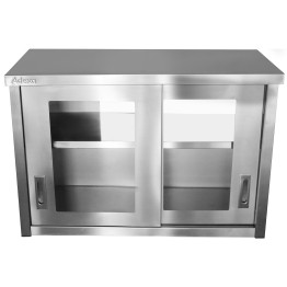 Armoire murale commerciale avec portes vitrées en acier inoxydable 1000 x 400 x 650 mm | Adexa SWCGD100402 Armoire murale commerciale avec portes vitrées en acier inoxydable 1000 x 400 x 650 mm | Adexa SWCGD100402