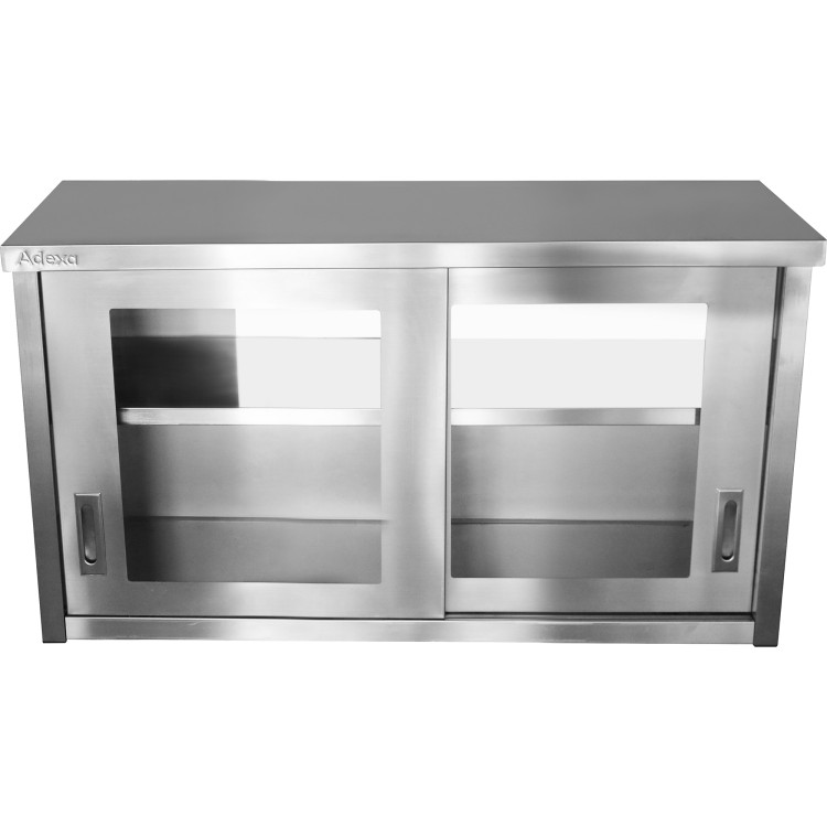 Armoire murale commerciale avec portes vitrées en acier inoxydable 1200 x 400 x 650 mm | Adexa SWCGD120402 Armoire murale commerciale avec portes vitrées en acier inoxydable 1200 x 400 x 650 mm | Adexa SWCGD120402