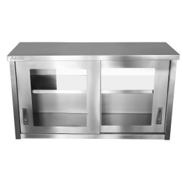 Armoire murale commerciale avec portes vitrées en acier inoxydable 1500 x 400 x 650 mm | Adexa SWCGD150402 Armoire murale commerciale avec portes vitrées en acier inoxydable 1500 x 400 x 650 mm | Adexa SWCGD150402