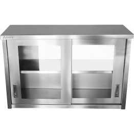 Armoire murale commerciale avec portes vitrées en acier inoxydable 1200 x 400 x 800 mm | Adexa SWCGDHH120402 Armoire murale commerciale avec portes vitrées en acier inoxydable 1200 x 400 x 800 mm | Adexa SWCGDHH120402