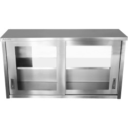 Armoire murale commerciale avec portes vitrées en acier inoxydable 1400 x 400 x 800 mm | Adexa SWCGDHH140402 Armoire murale commerciale avec portes vitrées en acier inoxydable 1400 x 400 x 800 mm | Adexa SWCGDHH140402