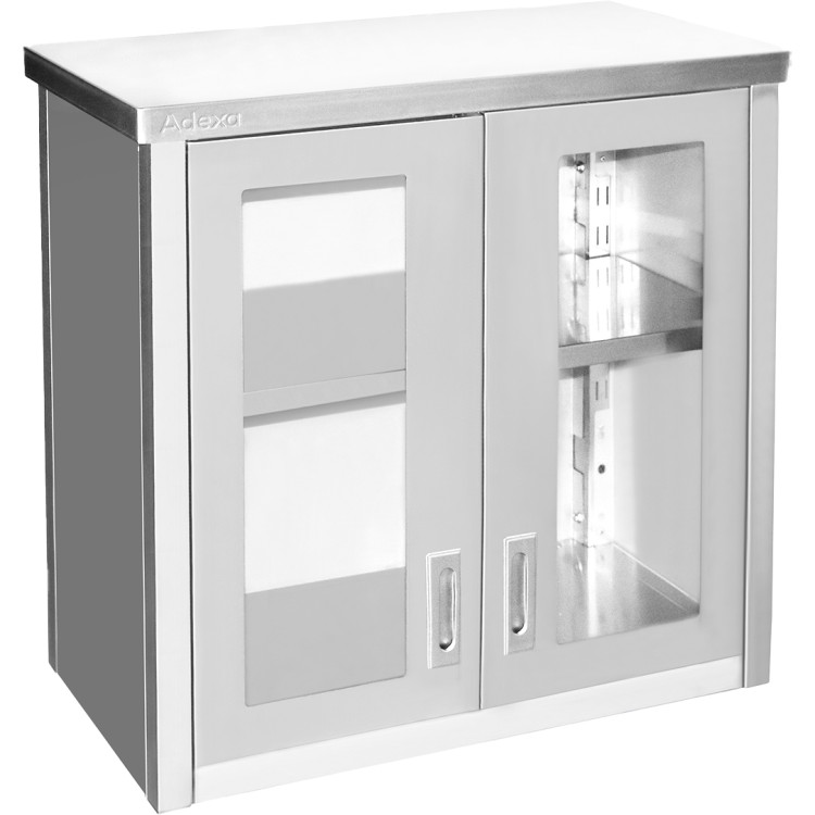 Armoire murale commerciale avec portes vitrées en acier inoxydable 800 x 400 x 800 mm | Adexa SWCGDHH80402 Armoire murale commerciale avec portes vitrées en acier inoxydable 800 x 400 x 800 mm | Adexa SWCGDHH80402