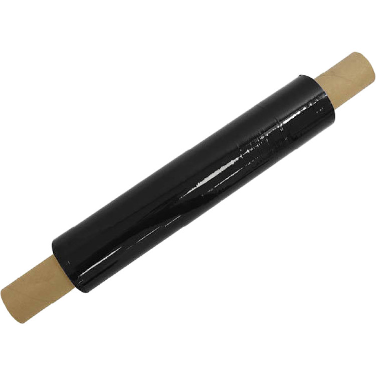 Film étirable PE premium 17 μm, 40 cm × 300 m, mandrin de 1,5″, noir | Adexa SWRAP24