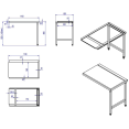 Table de déchargement côté gauche 1100 x 650 x 850 mm Sans étagère inférieure Sans dosseret Acier inoxydable | Adexa SWT11065R