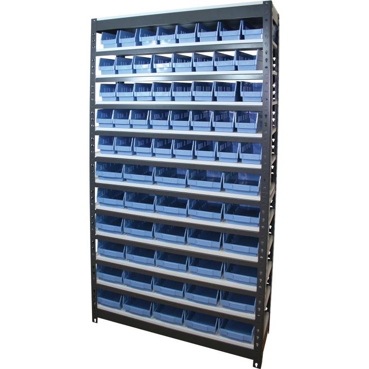 Étagère commerciale robuste sans boulons, qualité B, 12 tablettes en mélamine, 900 x 300 x 1830 mm | Adexa SY309012, qualité B