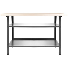 Établi professionnel gris et noir à 3 couches avec bureau en bois de 30 mm 1200x600x850mm | Adexa TC006A