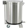 Poubelle professionnelle Inox Roulettes Pédale 50 litres | Adexa TGB3660