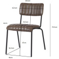 Chaise de salle à manger bistro moderne avec assise en cuir PU marron foncé 460 x 565 x 795 mm | Adexa TGS006