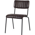Chaise de salle à manger bistro moderne avec assise en cuir PU marron foncé 460 x 565 x 795 mm | Adexa TGS006