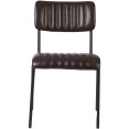 Chaise de salle à manger bistro moderne avec assise en cuir PU marron foncé 460 x 565 x 795 mm | Adexa TGS006