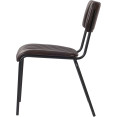 Chaise de salle à manger bistro moderne avec assise en cuir PU marron foncé 460 x 565 x 795 mm | Adexa TGS006