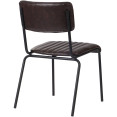 Chaise de salle à manger bistro moderne avec assise en cuir PU marron foncé 460 x 565 x 795 mm | Adexa TGS006