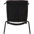 Chaise de salle à manger bistro moderne avec assise en cuir PU marron foncé 460 x 565 x 795 mm | Adexa TGS006