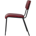 Chaise de salle à manger bistro moderne avec assise en cuir PU rouge 460x565x795mm | Adexa TGS010