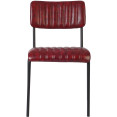Chaise de salle à manger bistro moderne avec assise en cuir PU rouge 460x565x795mm | Adexa TGS010
