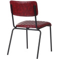 Chaise de salle à manger bistro moderne avec assise en cuir PU rouge 460x565x795mm | Adexa TGS010