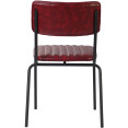 Chaise de salle à manger bistro moderne avec assise en cuir PU rouge 460x565x795mm | Adexa TGS010