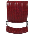 Chaise de salle à manger bistro moderne avec assise en cuir PU rouge 460x565x795mm | Adexa TGS010