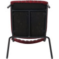 Chaise de salle à manger bistro moderne avec assise en cuir PU rouge 460x565x795mm | Adexa TGS010