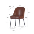 Chaise de salle à manger rembourrée taupe avec structure en métal noir 490×600×830 mm | Adexa TJG201