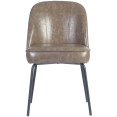 Chaise de salle à manger rembourrée taupe avec structure en métal noir 490×600×830 mm | Adexa TJG201