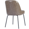 Chaise de salle à manger rembourrée taupe avec structure en métal noir 490×600×830 mm | Adexa TJG201
