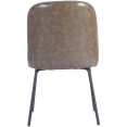Chaise de salle à manger rembourrée taupe avec structure en métal noir 490×600×830 mm | Adexa TJG201