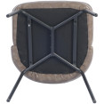 Chaise de salle à manger rembourrée taupe avec structure en métal noir 490×600×830 mm | Adexa TJG201