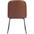 Chaise de salle à manger rembourrée marron avec structure en métal noir 490×600×830 mm | Adexa TJG202