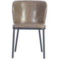 Chaise de salle à manger rembourrée taupe avec structure en métal noir 470×595×810 mm | Adexa TJG203