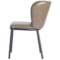 Chaise de salle à manger rembourrée taupe avec structure en métal noir 470×595×810 mm | Adexa TJG203