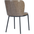 Chaise de salle à manger rembourrée taupe avec structure en métal noir 470×595×810 mm | Adexa TJG203