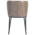 Chaise de salle à manger rembourrée taupe avec structure en métal noir 470×595×810 mm | Adexa TJG203