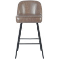 Tabouret de bar rembourré taupe avec structure en métal noir 475×595×960 mm | Adexa TJG205