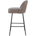 Tabouret de bar rembourré taupe avec structure en métal noir 475×595×960 mm | Adexa TJG205