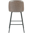 Tabouret de bar rembourré taupe avec structure en métal noir 475×595×960 mm | Adexa TJG205