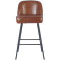 Tabouret de bar rembourré marron avec structure en métal noir 475×595×960 mm | Adexa TJG206