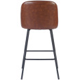 Tabouret de bar rembourré marron avec structure en métal noir 475×595×960 mm | Adexa TJG206