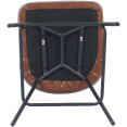 Tabouret de bar rembourré marron avec structure en métal noir 475×595×960 mm | Adexa TJG206